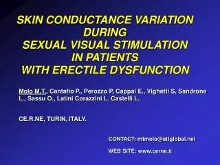 SKIN CONDUCTANCE VARIATION DURING SEXUAL VISUAL STIMULATION IN PATIENTS