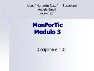 monfortic modulo 3