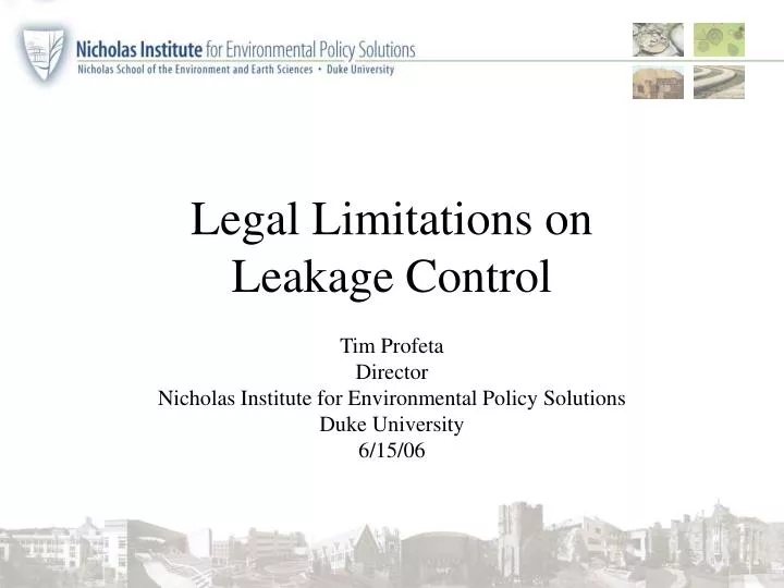 legal limitations on leakage control