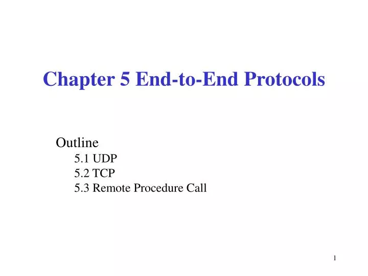 chapter 5 end to end protocols
