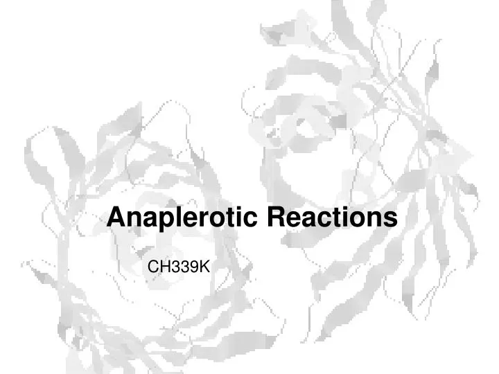 anaplerotic reactions