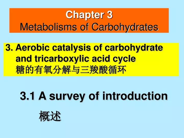 chapter 3 metabolisms of carbohydrates