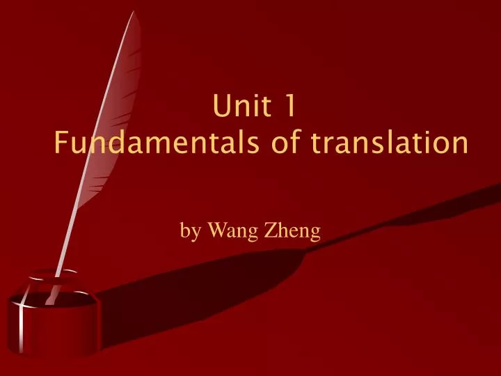 unit 1 fundamentals of translation