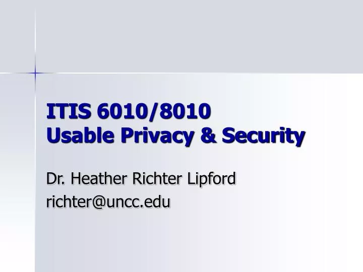 itis 6010 8010 usable privacy security