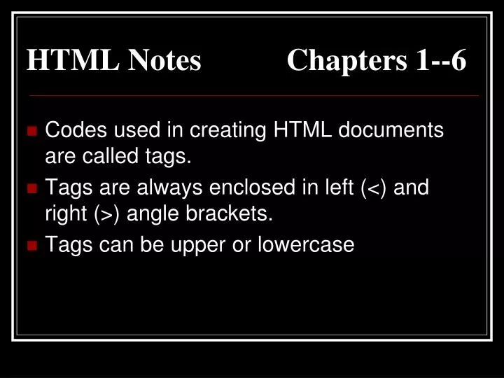 html notes chapters 1 6