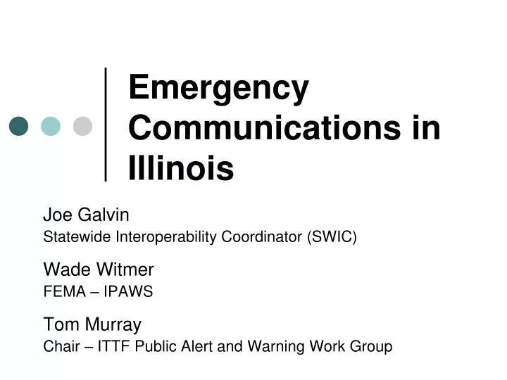emergency communications in illinois