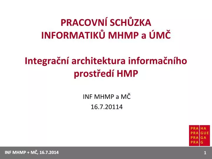 pracovn sch zka informatik mhmp a m integra n architektura informa n ho prost ed hmp