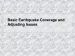 Basic Earthquake Coverage and Adjusting Issues - slide 1