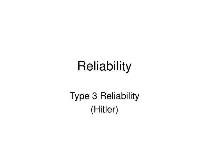 reliability