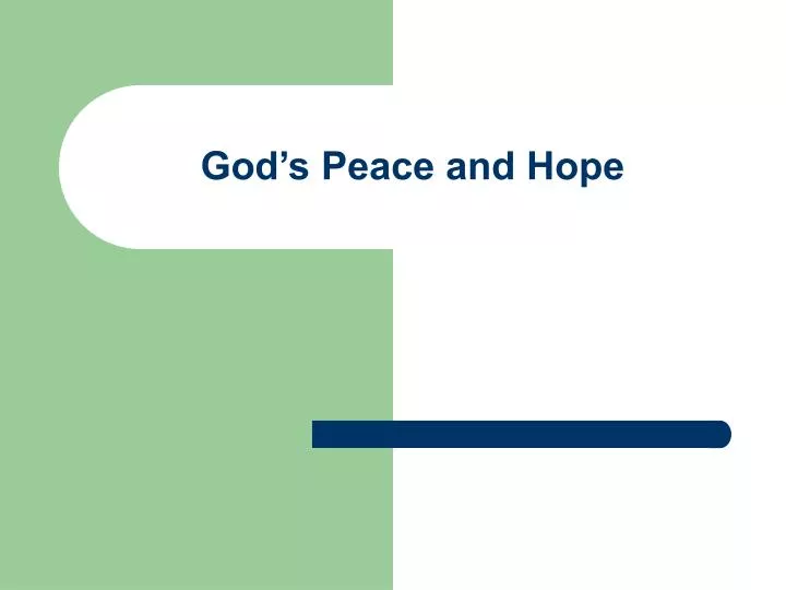 god s peace and hope