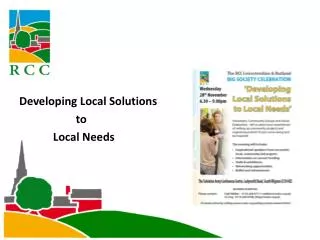 Developing Local Solutions to Local Needs