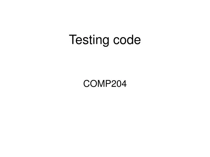 testing code