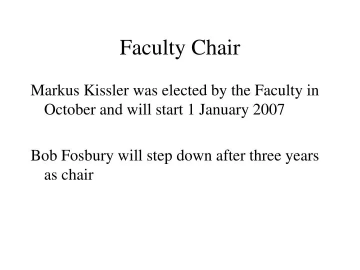 faculty chair