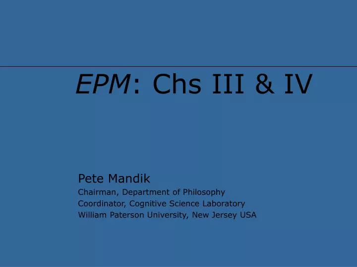 epm chs iii iv