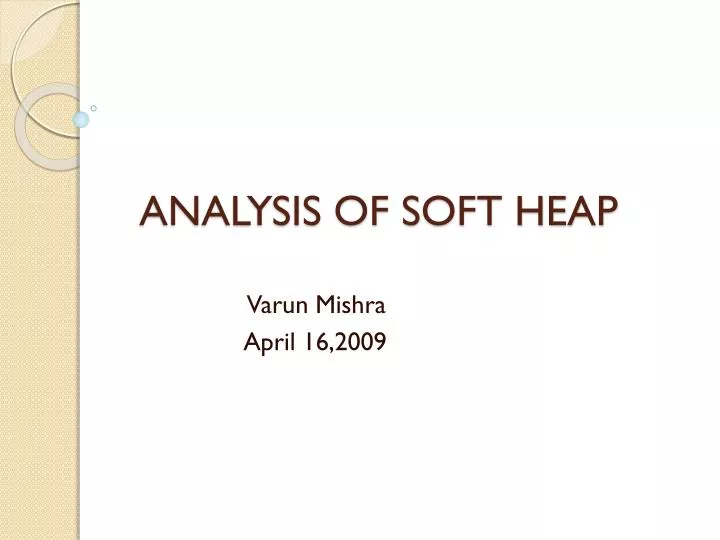 analysis of soft heap