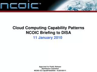 Cloud Computing Capability Patterns NCOIC Briefing to DISA
