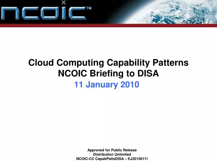 cloud computing capability patterns ncoic briefing to disa