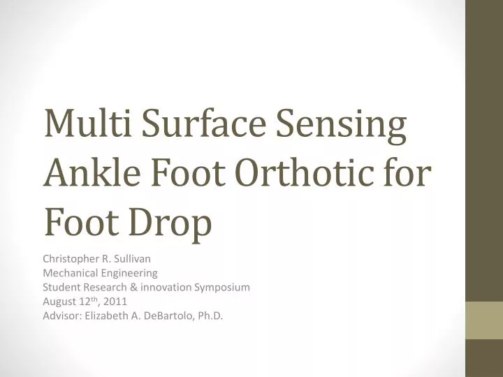 multi s urface sensing ankle foot orthotic for foot drop