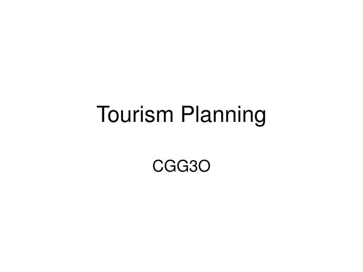 tourism planning