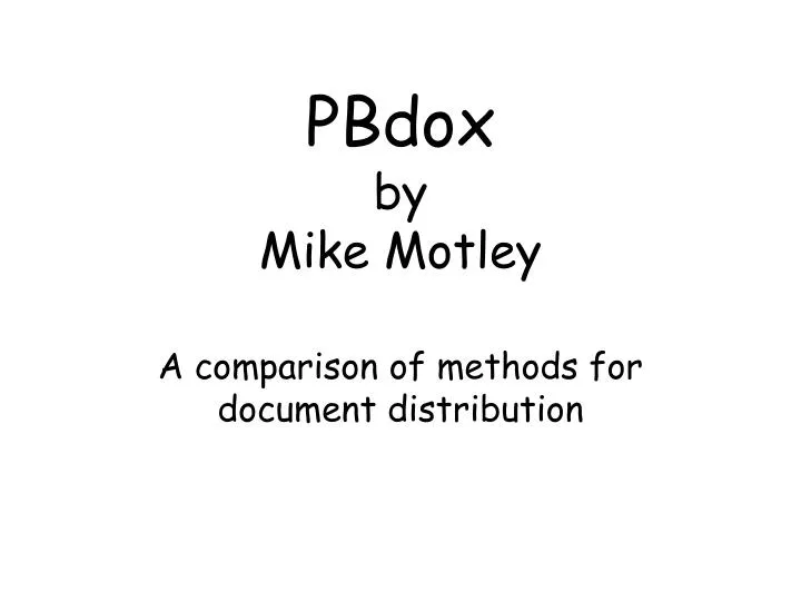 pbdox by mike motley