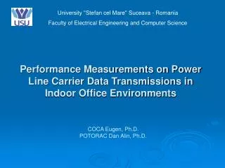 Performance Measurements on Power Line Carrier Data Transmissions in Indoor Office Environments