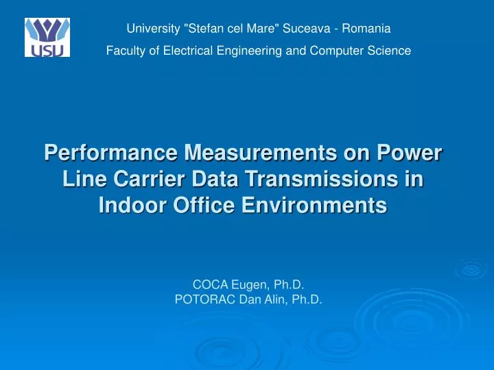 performance measurements on power line carrier data transmissions in indoor office environments