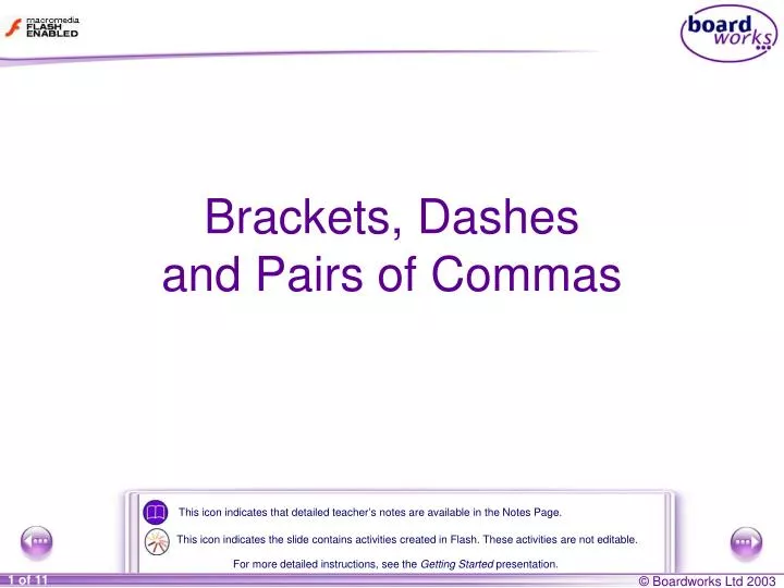 brackets dashes and pairs of commas