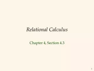 Relational Calculus