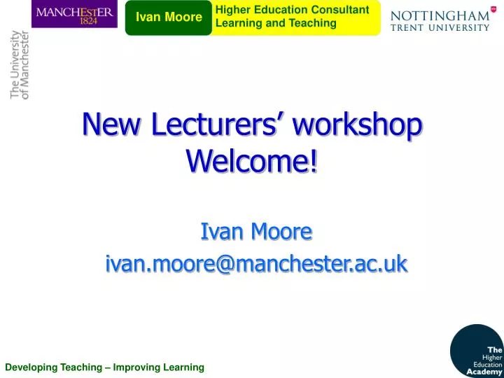 new lecturers workshop welcome