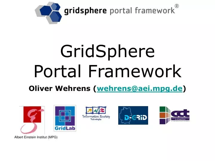 gridsphere portal framework