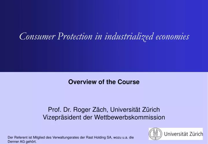 consumer protection in industrialized economies