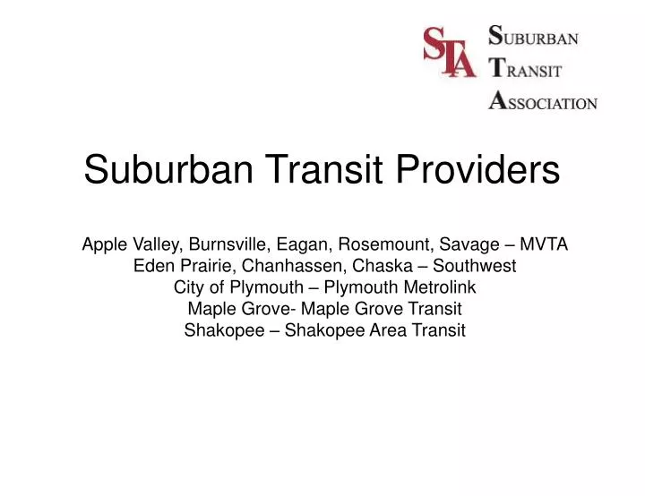 suburban transit providers