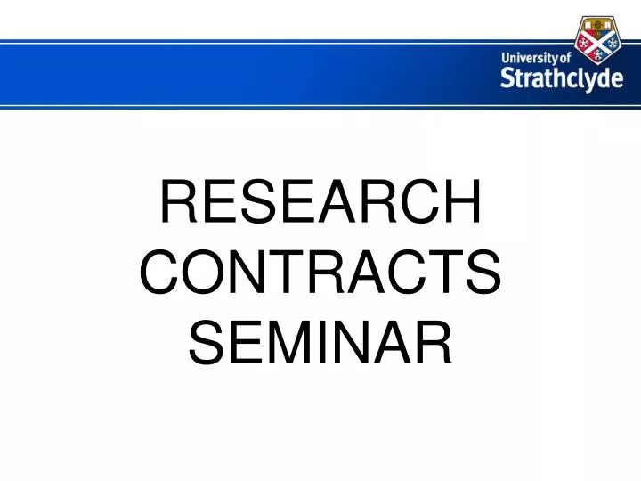 research contracts seminar