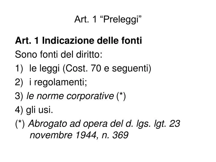 art 1 preleggi