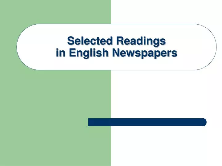 selected readings in english newspapers