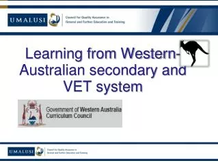 Learning from Western-Australian secondary and VET system
