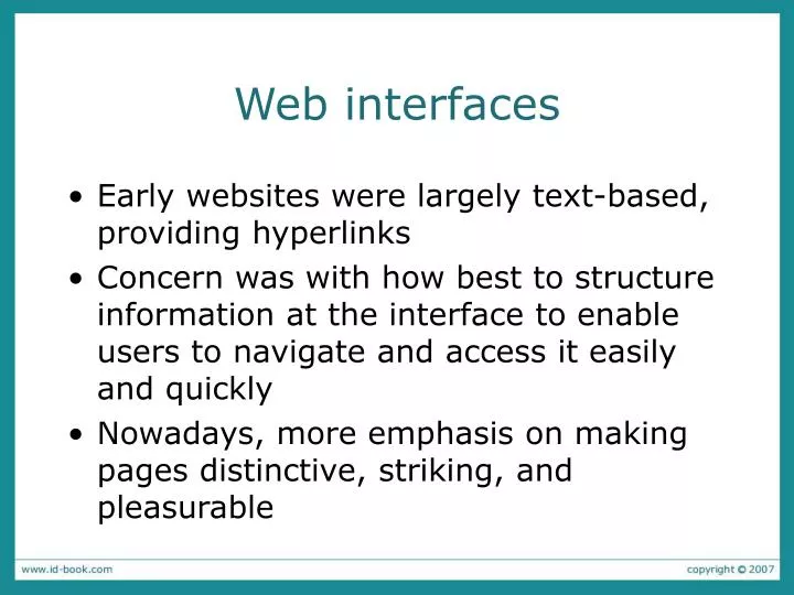 web interfaces