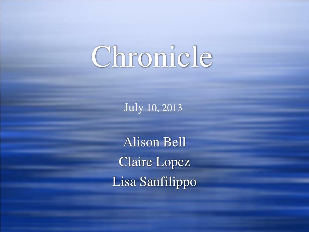 Chronicle - slide 1