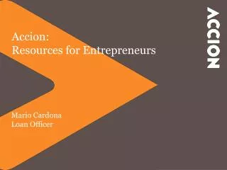 Accion: Resources for Entrepreneurs