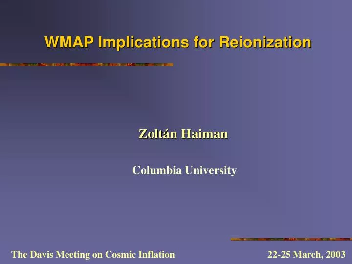 wmap implications for reionization