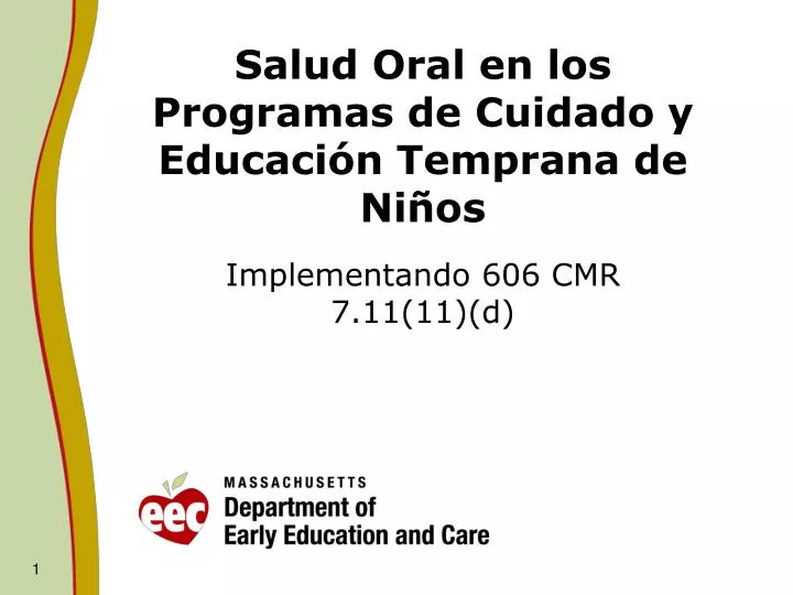 salud oral en los programas de cuidado y educaci n temprana de ni os