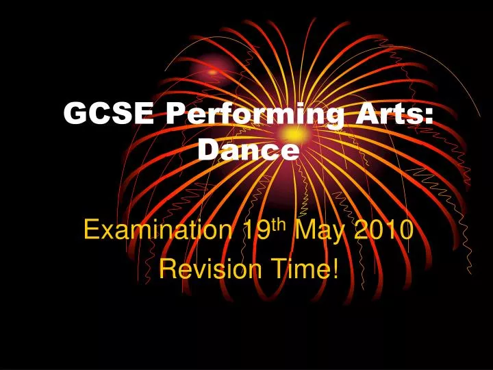 gcse performing arts dance