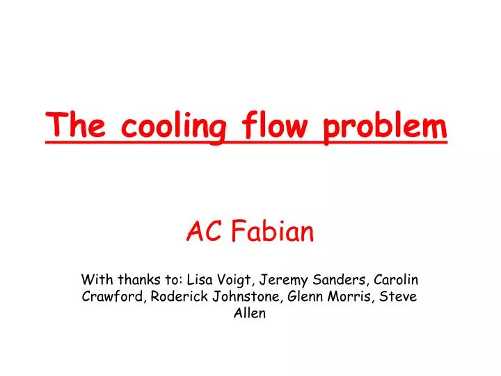 the cooling flow problem