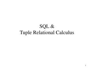 SQL &amp; Tuple Relational Calculus