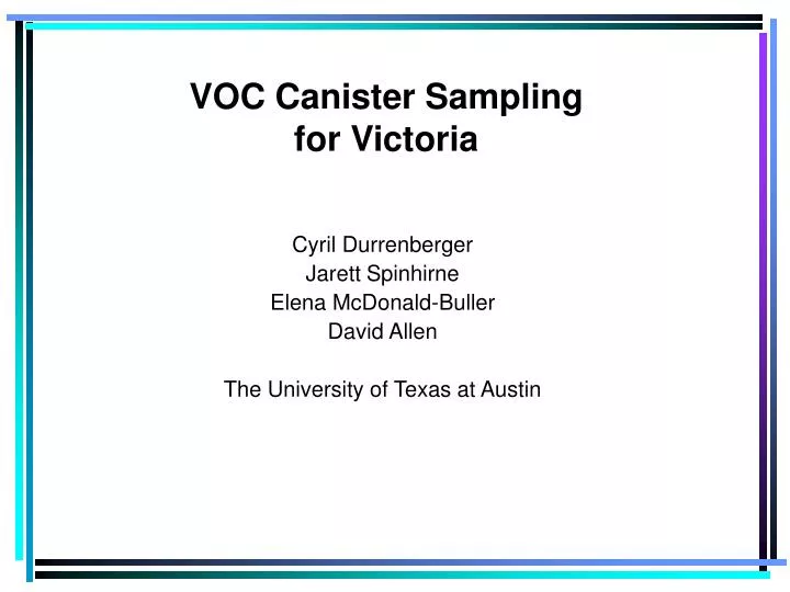 voc canister sampling for victoria