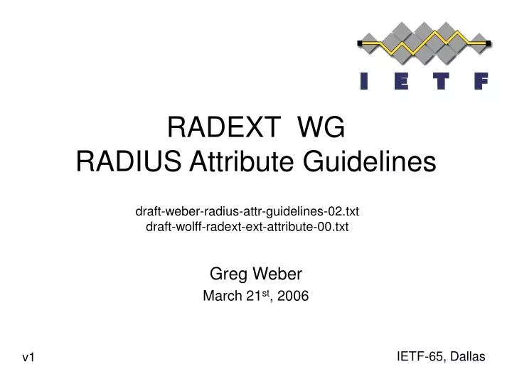 radext wg radius attribute guidelines