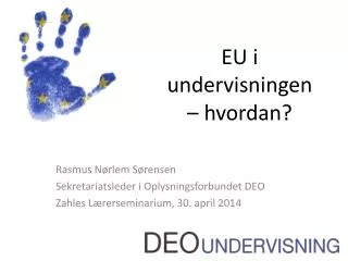 eu i undervisningen hvordan