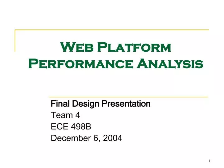 web platform performance analysis