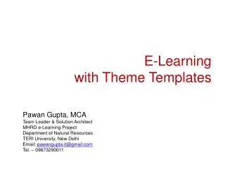 E-Learning with Theme Templates