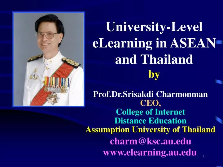 university level elearning in asean and thailand by